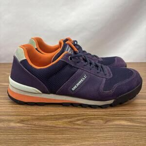 Merrell Womens Solo Origins Hiking Walking Shoes Plum/Orange Lace Up  Sz 8